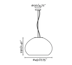 Suspension, Mar H290, vert émeraude, Ø45,1cm, H29cm - Faro