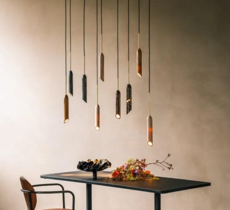 Suspension, Marble Art, Dorée, Ø5cm, H55cm - Design by us