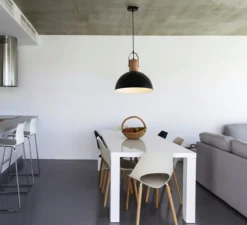 Suspension, MARGOT, bois, noir, LED, Ø41,5cm, H23cm - Faro