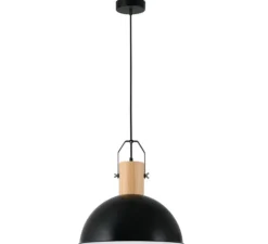 Suspension, MARGOT, bois, noir, LED, Ø41,5cm, H23cm - Faro