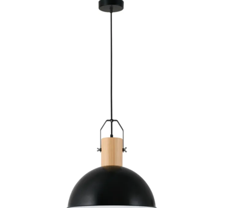 Suspension, MARGOT, bois, noir, LED, Ø41,5cm, H23cm - Faro
