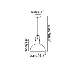 Suspension, MARGOT, bois, noir, LED, Ø41,5cm, H23cm - Faro