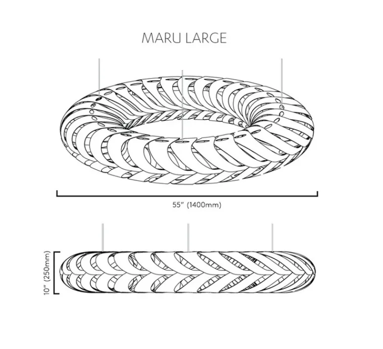 Suspension*David Trubridge Suspension, Maru, large, version en kit, , Ø140cm, H25cm - bambou naturel