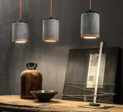 Suspension, Mateca C988, ciment, Ø12,5cm, H19cm - Ferroluce