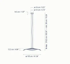 Suspension, Mediterrània S/105/01, blanc, LED, 2700K, 2064lm, Ø105cm, H12,3cm - Bover