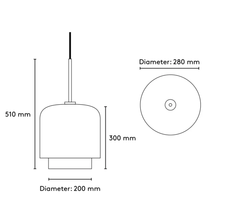 Suspension, Megumi 28, laiton et verre opalin, Ø28cm, H51cm - Please Wait to be Seated