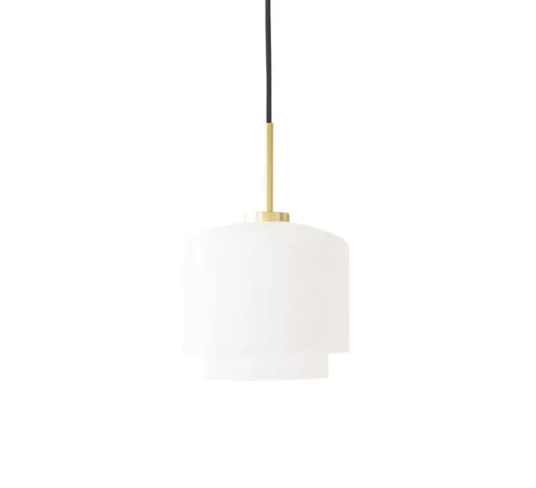 Suspension*Please Wait to be Seated Suspension, Megumi 18, , Ø18cm, H32cm - laiton et verre opalin