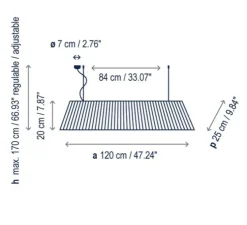 Suspension, Mei 120, ruban crème, L120cm, H20cm - Bover