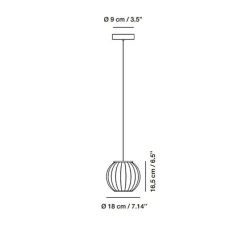 Suspension, Mei, blanc, abat-jour A, structure blanche, Ø18cm, H16,5cm - Carpyen