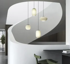 Suspension*Carpyen Suspension, Mei, structure noire et abat-jour blanc B, Ø17cm, H26cm - structure noir et abat-jour blanc B