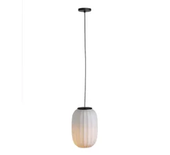 Suspension*Carpyen Suspension, Mei, structure noire et abat-jour blanc B, Ø17cm, H26cm - structure noir et abat-jour blanc B