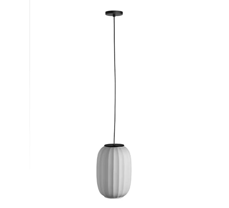 Suspension*Carpyen Suspension, Mei, structure noire et abat-jour blanc B, Ø17cm, H26cm - structure noir et abat-jour blanc B