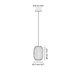 Suspension*Carpyen Suspension, Mei, structure noire et abat-jour blanc B, Ø17cm, H26cm - structure noir et abat-jour blanc B
