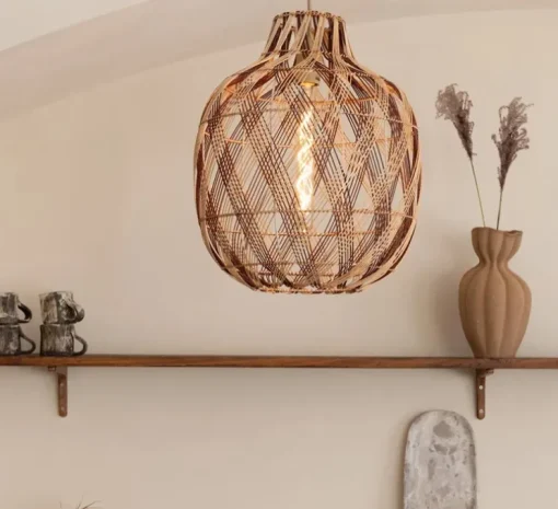 Suspension, Mendoza L, naturel et burgundy, Ø40cm, H53cm - Good&Mojo