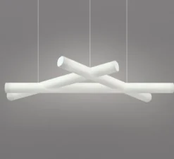 Suspension, Mesh, blanc, LED, dim, 3000K, 4575lm, L162cm, H11cm - Slide