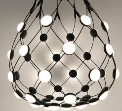 Suspension, Mesh, D86C551, noir, LED, 2700k, 1500lm, Ø55cm, H55cm, 1m - Luceplan