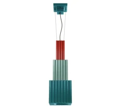Suspension, Metra C2831, turquoise, bleu, rouge, L22cm, H66cm - Ferroluce