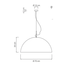 Suspension*In-es.artdesign Suspension, Mezza Luna 1, , Ø70cm, H33cm - blanc (intérieur or)
