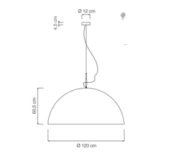 Suspension*In-es.artdesign Suspension, Mezza Luna 2, , Ø120cm, H60,5cm - blanc (intérieur or)