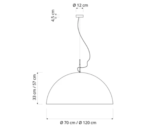 Suspension*In-es.artdesign Suspension, Mezza Luna 1 lavagna, , ø70cm, H30cm - noir et blanc