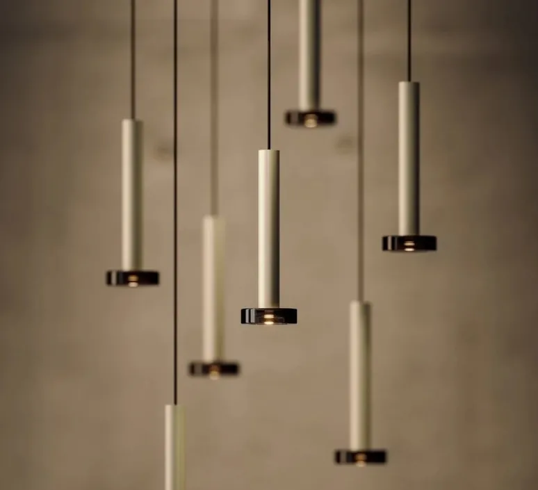 Suspension*Marset Suspension, Milana 8, , LED, 2700K, 372 lm, Ø7,5cm, H22,8cm - blanc cassé