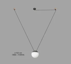 Suspension*Faro Suspension, Mine Space 1L, , LED, Ø18,5cm, H18,5cm - gris