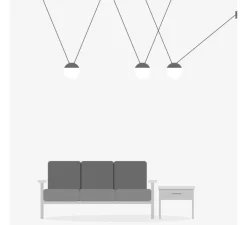 Suspension*Faro Suspension, Mine Space 3L, , LED, Ø18,5cm, H18,5cm - gris