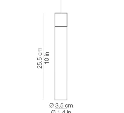 Suspension*KDLN Suspension, MINIMAL, , LED, 410lm, 2700k, Ø3,5cm, H25,5cm - noir