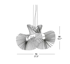 Suspension*LZF Suspension, Minimikado S, , LED, H50cm, L70cm - bois de cerisier naturel