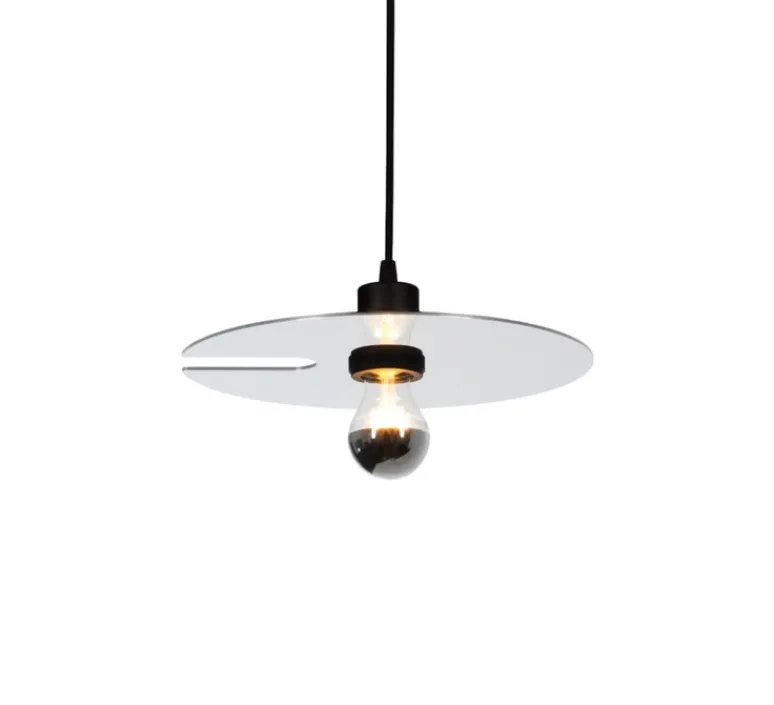 Suspension*Wever&Ducré Suspension, Mirro suspended 1.0, , Ø30cm, H8,8cm - noir mat, aluminium brillant