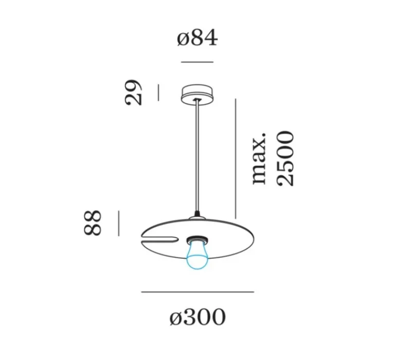 Suspension*Wever&Ducré Suspension, Mirro suspended 1.0, , Ø30cm, H8,8cm - noir mat, aluminium brillant