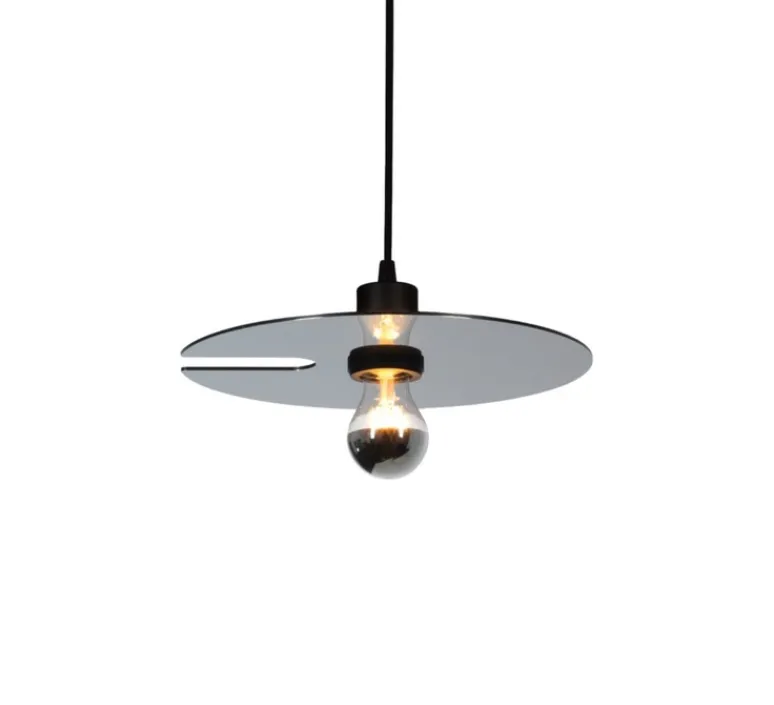 Suspension*Wever&Ducré Suspension, Mirro suspended 1.0, , Ø30cm, H8,8cm - noir mat, chrome