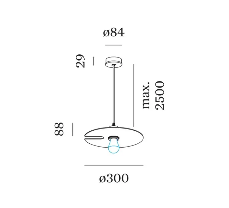 Suspension*Wever&Ducré Suspension, Mirro suspended 1.0, , Ø30cm, H8,8cm - noir mat, chrome