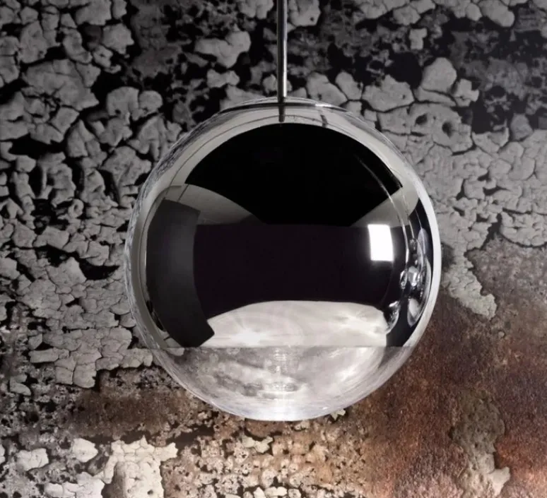 Suspension*Tom Dixon Suspension, Mirror Ball 40, , LED, dim, 3000K, 800 lm, Ø40cm, H40cm - argent
