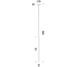 Suspension, Miss 1, endless, laiton brossé, 2700K, 290lm, H75cm, L2,5cm - Davide Groppi