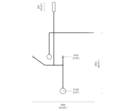 Suspension, Mobile Chandelier 6, noir, LED, dim, 2700K, 800-350 lm, L164,7cm, H166cm - Anastassiades Studio