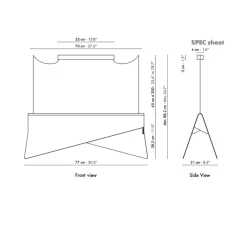 Suspension*DesignHeure Suspension, Mobula Grande, blanc, tissus argenté, feutrine noire/bleu roi, L21cm, H28cm - blanc argenté et bleu roi