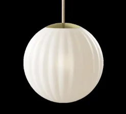 Suspension*Nordic Tales Suspension, MODECO, , laiton, câble crema, Ø20cm, H24cm - blanc