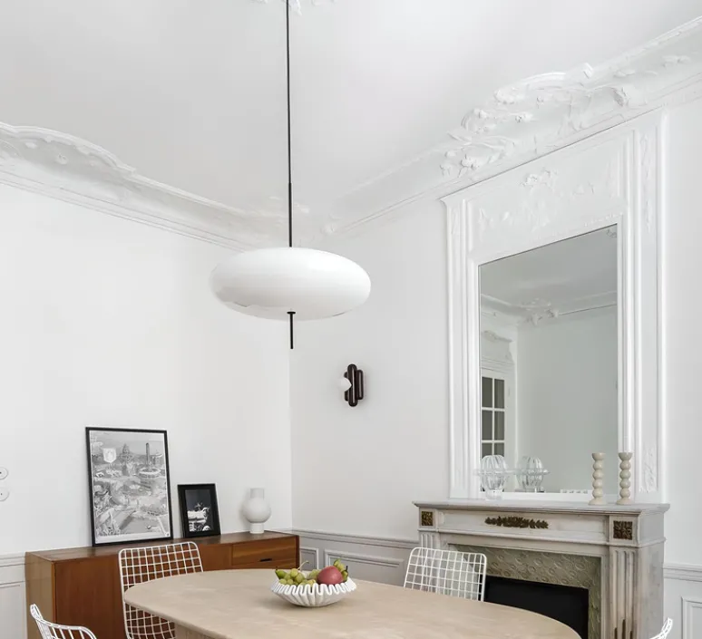 Suspension*Astep Suspension, Model 2065, , Ø53,8cm, H54,6cm - blanc et câble noir