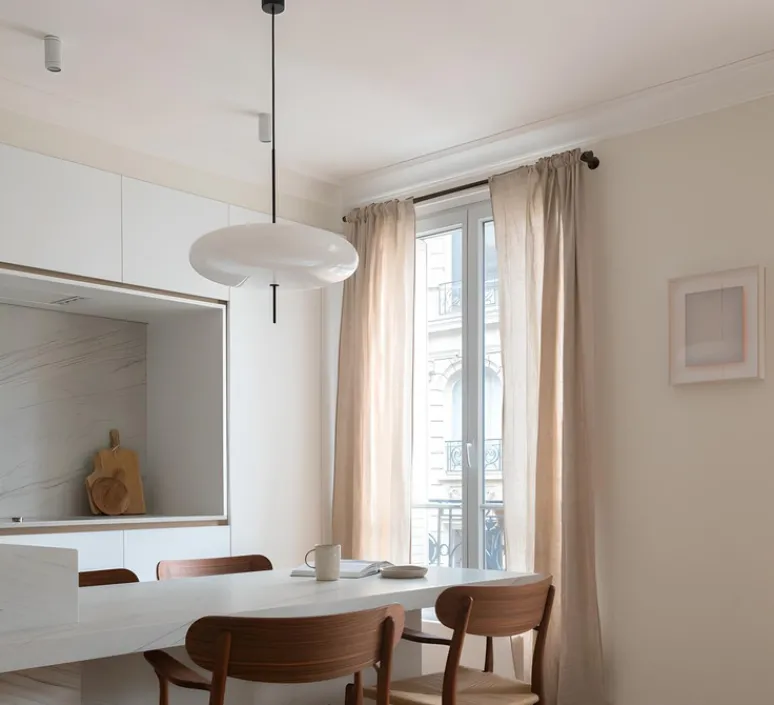 Suspension*Astep Suspension, Model 2065, , Ø53,8cm, H54,6cm - blanc et câble noir