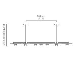 Suspension, Modulo Grid 11, laiton, LED, 2700K, L166,5cm, H10cm - CTO lighting