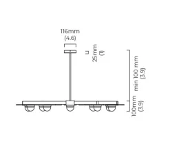 Suspension, Modulo Grid 11, laiton, LED, 2700K, L166,5cm, H10cm - CTO lighting