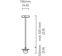 Suspension*CTO lighting Suspension, Modulo Horizontal, , LED, 2700K, L188cm, H10cm - laiton