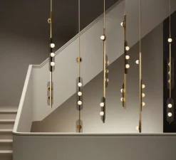 Suspension, Modulo Vertical, laiton, LED, 2700K, L16cm, H170cm - CTO lighting