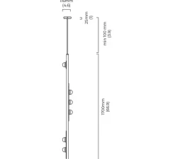 Suspension, Modulo Vertical, laiton, LED, 2700K, L16cm, H170cm - CTO lighting