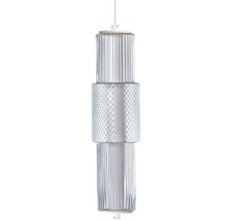 Suspension*Nexel Suspension, Mojo P12 verticale, , LED, 3000K, 1096 lm, Ø10cm, H39cm - transparent, blanc