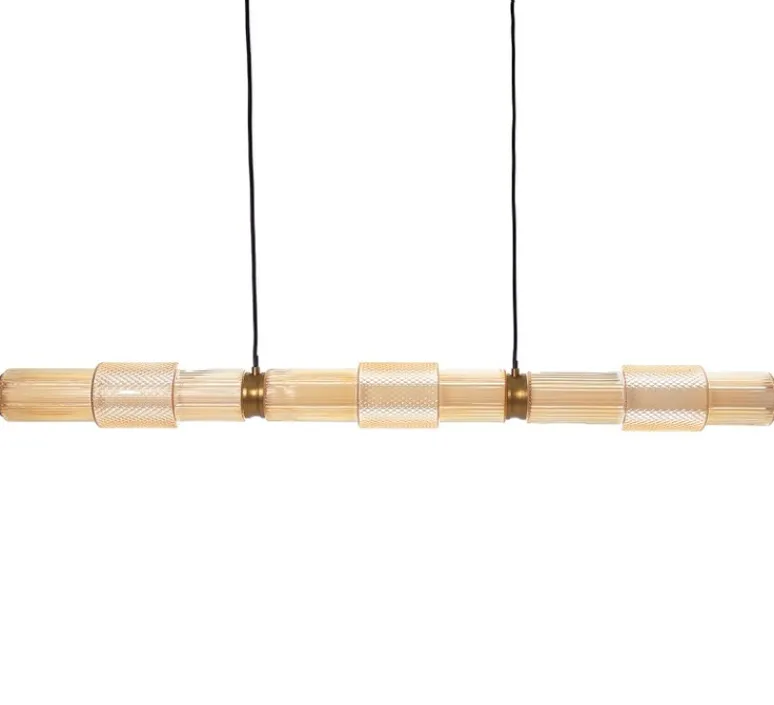 Suspension*Nexel Suspension, Mojo, triple, horizontale, , LED, 3000K, 2200 lm, L110,6cm, H10cm - verre orangé
