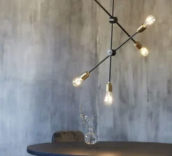 Suspension*House Doctor Suspension, Molecular, , H78cm, Ø68cm - noir, laiton