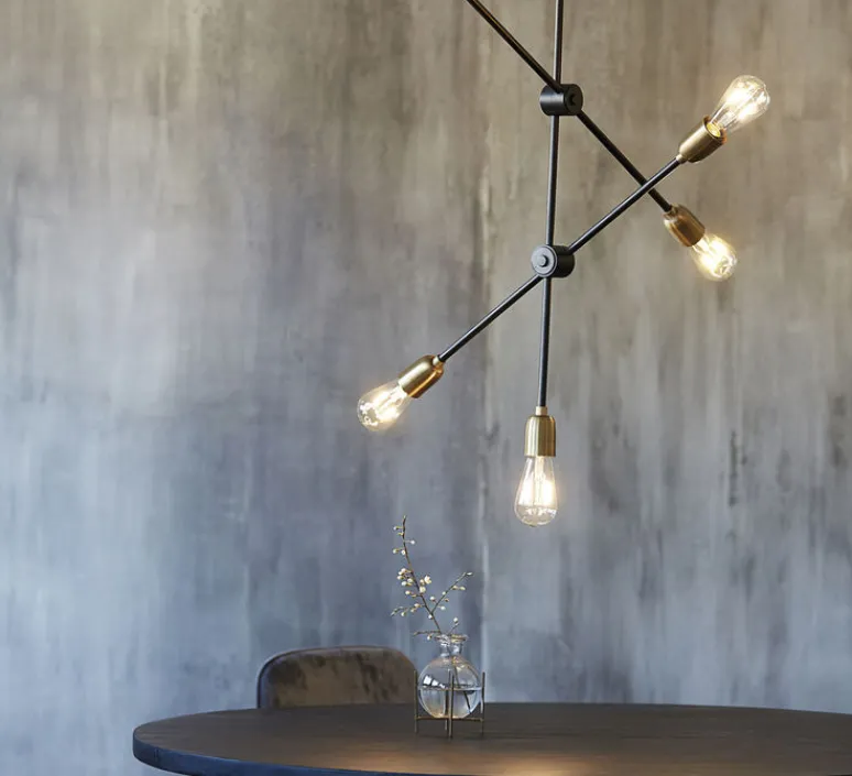 Suspension*House Doctor Suspension, Molecular, , H78cm, Ø68cm - noir, laiton