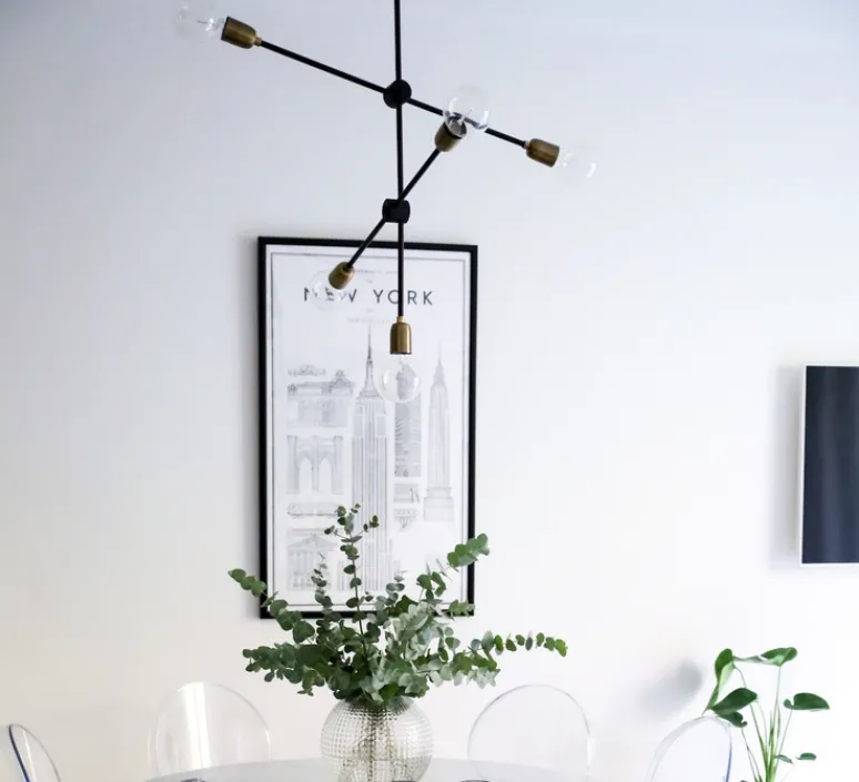 Suspension*House Doctor Suspension, Molecular, , H78cm, Ø68cm - noir, laiton